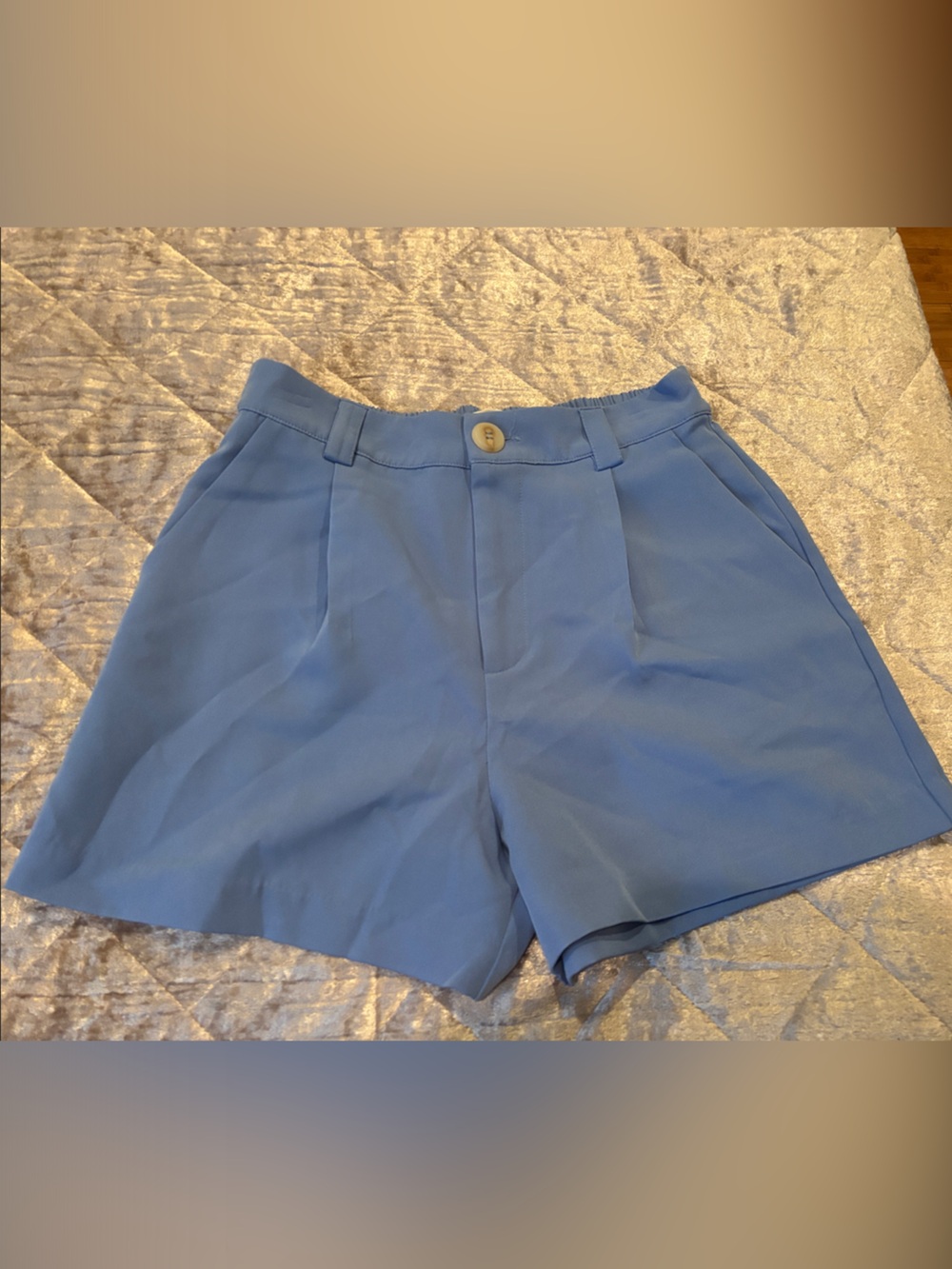 BE COOL Light Blue High-Waist Tailored Shorts